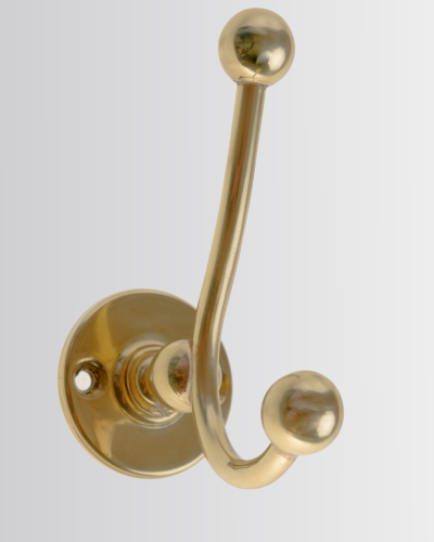 Double robe hook with metal balls