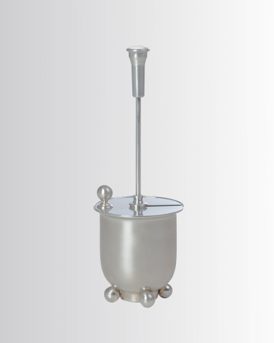 Freestanding toilet brush holder with lid
