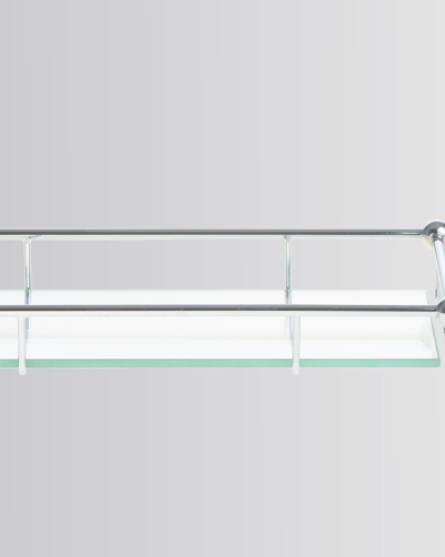 Glass shelf with soap dish