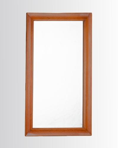Rectangular mirror with bevelled mahogany frame