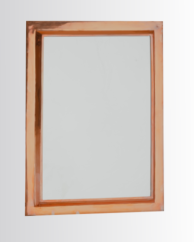Rectangular mirror with copper frame