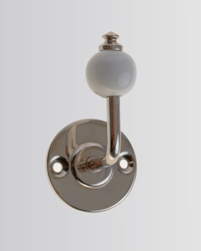 Single robe hook with ceramic ball