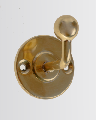 Single robe hook with metal ball