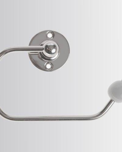 Toilet roll holder with ceramic ball